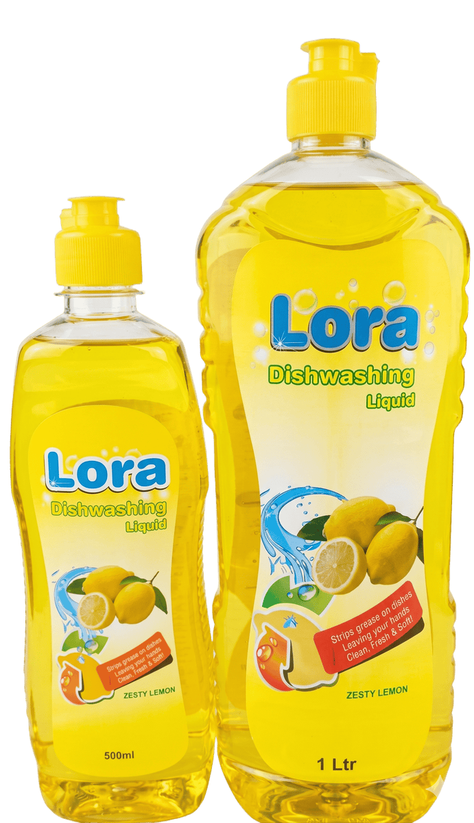 Lora Dishwashing Liquid - Zesty Lemon - 500ml & 1L